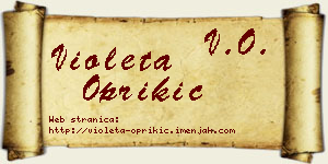 Violeta Oprikić vizit kartica